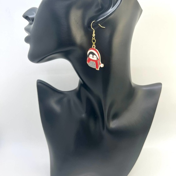 Christmas Earrings - Penguin Earrings - Reindeer Earrings - Santa Hat Earrings - Picture 9 of 10